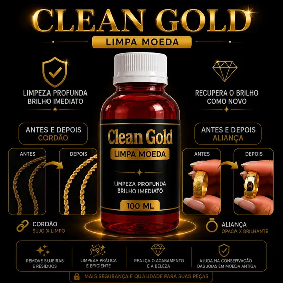 Produto Limpa joais moeda antiga cordão pulseiras anéis pingentes CLEAN GOLD Original