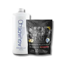 kit Pó Descolorante Platinado  Ultra Blond 300g + Água oxigenada Cremosa 40 vol 900ml probelle