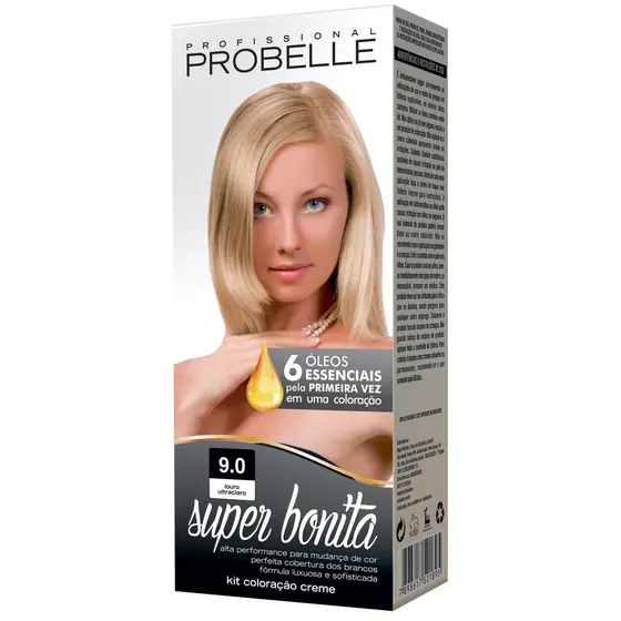 Coloração Super Bonita 9.0 - Louro Ultra Claro Probelle PROMOÇÃO