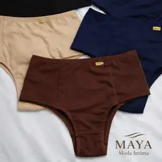 Kit Calcinhas Gestante Pós Parto Pala Dupla Cós Alto