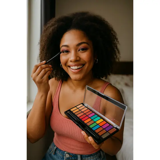 Paleta de Sombras Com 28 Tons - Nudes e Coloridos - Belle Angel