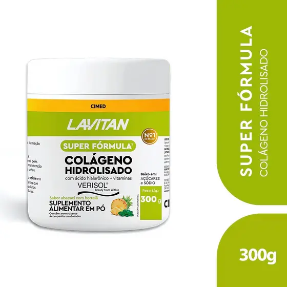 Lavitan Super Fórmula Colágeno Hidrolisado Verisol Abacaxi com Hortelã 300g