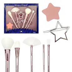 KIT 5 PINCÉIS + ESPONJA ESTRELA + PRESILHA CABELO MACRILAN