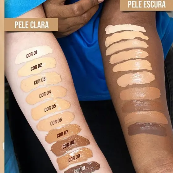 BASE MATTE ALTA COBERTURA EFEITO MATTE - 1 AO 8 - PELE RADIANTE 30g ORIGINAL PHALLEBEAUTY