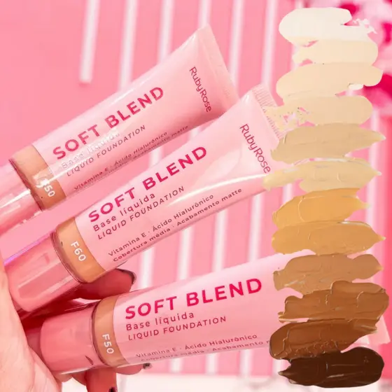BASE RUBY ROSE SOFT BLEND MATTE VITAMINA E HIALURÔNICO 30G