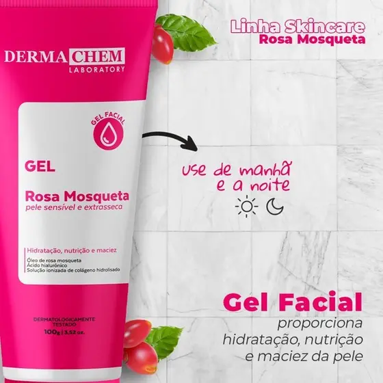 Gel Antirressecamento Rosa Mosqueta 100g - Uniformiza a Pele e Resgata Sua Vitalidade