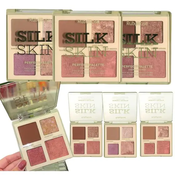 PALETA DE CONTORNO, BLUSH E ILUMINADOR SILK SKIN RUBY ROSE