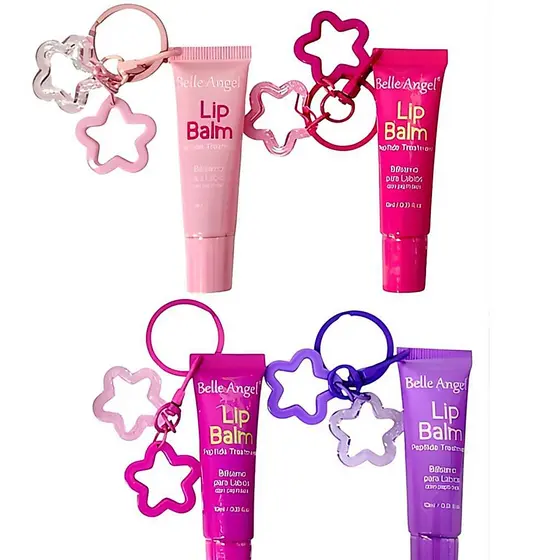 LIP BALM INCOLOR COM CHAVEIRO KIDS JUVENIL BELLE ANGEL - ESCOLHA O SEU!
