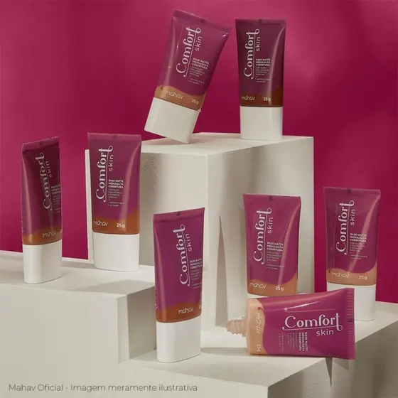 BASE MATTE COMFORT SKIN COBERT MÉDIA/ALTA NO TRANSFER 30g MAHAV