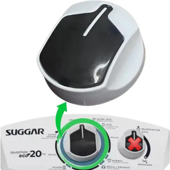 Botão Suggar Original Lavamax / Lavamax Eco/ Lavamatic - 10kg ( TIMER )
