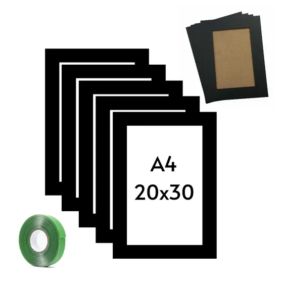 Kit 5 Molduras Porta Retrato 20x30 A4 Parede Para Certificados, Alvarás e Outros