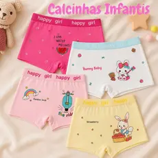 Kit 12,10 ou 3 Calcinhas Infantil Shortinho Macio e Respirável