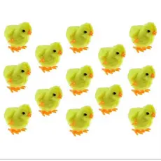Kit 15 Pintinhos Amarelinhos Pula Pula – Pelúcia a Corda Brinquedo Infantil