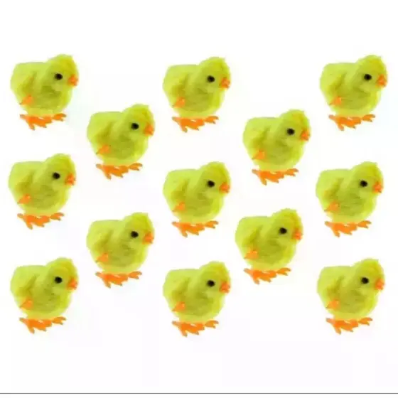 100 Pintinhos Amarelos de Pelúcia com á Corda - Brinquedo Infantil que Pula e Diverte