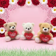 kit 8/6/4/2 Urso de Pelúcia Pequeno Com Coração Amor Urso Pelucia Dia dos Namorados presente