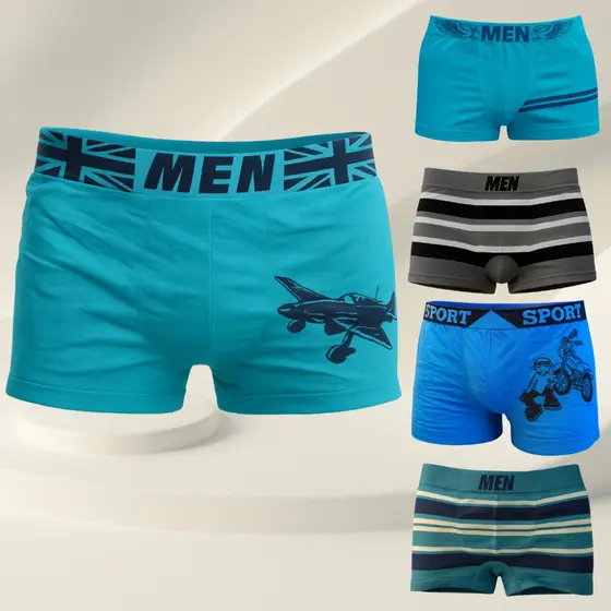 Kit com 10 Cuecas Box Boxer Microfibra Infantil Juvenil Adolescente MEN Boy Masculino Tam 10 a 16 Anos
