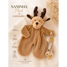 Naninha Plush Soft Antialérgico Prendedor de Chupeta Bichinhos Pelúcia