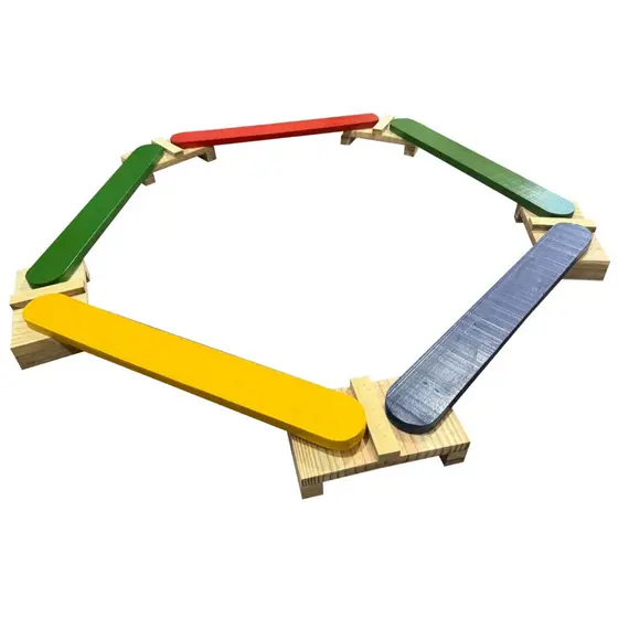 Circuito Montessori Trave de Equilíbrio Infantil Colorido - 5 Traves