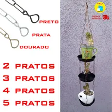 Violeteiro corrente metal 2 3 4 ou 5 pratos violeta pratinho