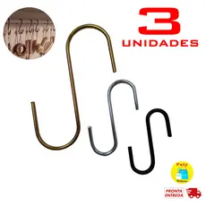 Kit 1 a 3 Gancho em S para pendurar vaso de parede jardim vertical multiuso flores