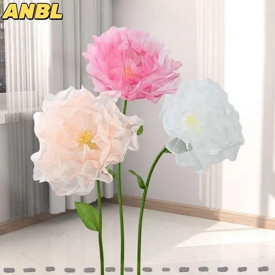 Flor Falsa ANBL , De Simulação Grande Oca De Peônia , Gaze Suspensa , Flores Artificiais Grandes