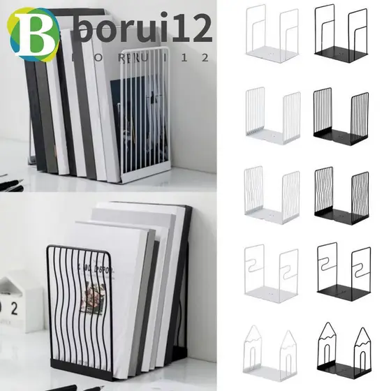 Suportes Para Livros De Metal BORUIB , Suporte De Livro Simples Antiderrapante Oco , Papéis De Documentos Reutilizáveis
