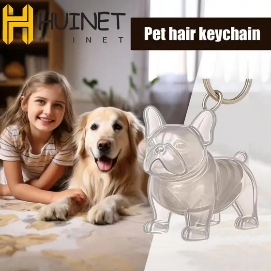 HUINET Chaveiro De Cabelo De Animal De Estimação , Caixa De Armazenamento Cachorro Em Forma De Artesanal DIY , Pingentes