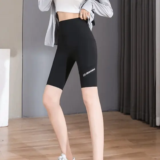 Calça Capri Feminina HUINET Yoga , Leggings Femininas Elásticas Respiráveis Com Bolso , Curta