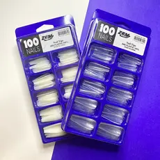 KIT 100 Tips Unhas Bailarina Zem Abs Profissional Alongamento Gel Natural Transparente ProntaEntrega