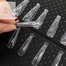 KIT Molde F1 Extensao Unha Gel Poligel Almond Bailarina Reutilizavel Curvatura C Pronto Entrega
