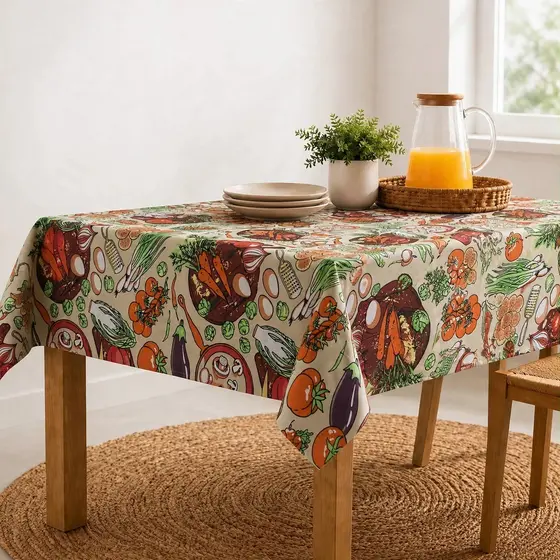 Toalha de Mesa Oxford 4 ou 6 Lugares Estampada Maciez Extra com Toque Suave – Ajuste Perfeito