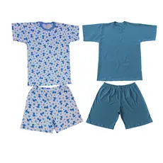 Pijama infantil curto manga curta masculino 100% algodão verão