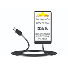 Fonte DC 5V Para Mesa De Som E Interface De Áudio Yamaha Ag03 Ag06