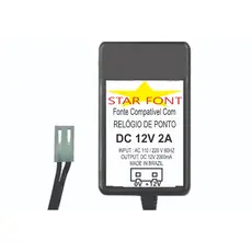 Fonte DC 12v Para Relógio De Ponto Dimep Biopoint 2 D15719086