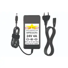 Fonte DC 24V 4A Para Impressora De Etiquetas Zebra
