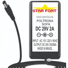 Fonte DC 29V Plug P8 Para Poltrona Sofá Reclinavel Eletrico