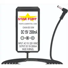Carregador Fonte Dc 15v Para Caixa Amplificada Multilaser