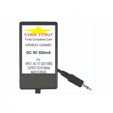 Fonte DC 9v Para Video Game Atari Polivox 2600 e Outros