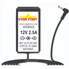 Fonte DC 12V 2.5A Para Tascam PS-1225 e PS-1225L