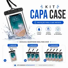 Kit Capa Bolsa Impermeavel Case Protetora Prova D'água Mergulho Transparente Universal