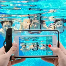 CAPA BOLSA PROVA DÁGUA IMPERMEÁVEL CELULAR TRANSPARENTE UNIVERSAL