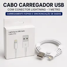 Cabo Lightning USB de Carregamento Rápido de 1M