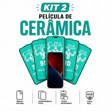 Kit 2 Peliculas de Gel Cerâmica Natural 9D Hidrogel Flexivel iPhone 11 12 13 14 15 16 Plus Pro Max