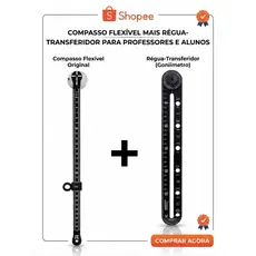 Kit Geométrico Professor Compasso Flex + Régua-transferidor