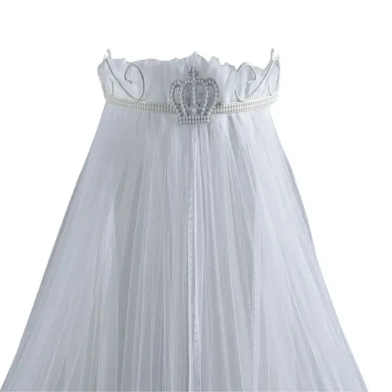 Dossel Mosquiteiro Parede Quarto Bebe Infantil Menino Menina Veu Tule Berço Americano Coroa Branca