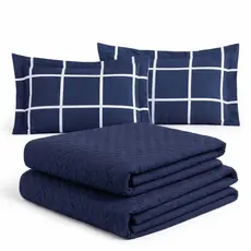 Coxa Colcha Jogo Roupa Conjunto Cama Box Cobre Leito Queen 5 Pçs Matelado Fronha Bordado Macio Azul