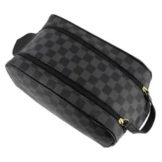 Nécessaire Grande/Masculina Feminina /Organizadora Viagem Bolsa de Mão /Porta Chuteiras / Porta Maquiagens PRETO XADREZ