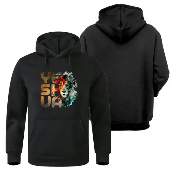 Moletom Yeshua Moda Cristã Blusa De Frio Canguru Flanelada
