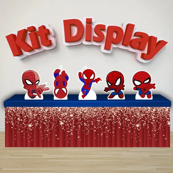 Kit 5 Displays De Mesa Festa Decoração Infantil Homem Aranha Baby