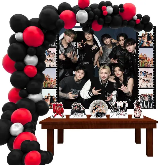 Kit Ouro Festa Aniversário Stray Kids Desenho Decoração Cenários